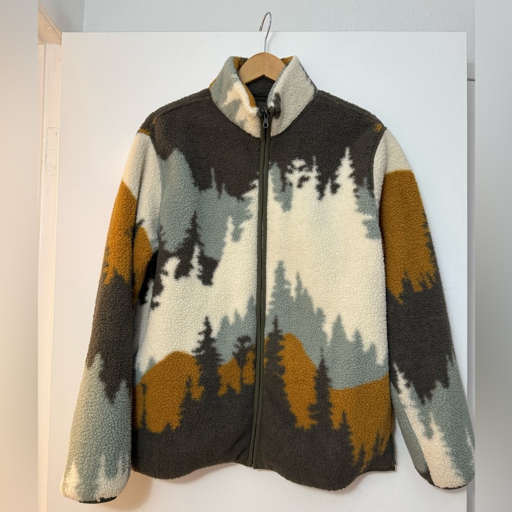 Fleece Jacket with Forest Print NEW
